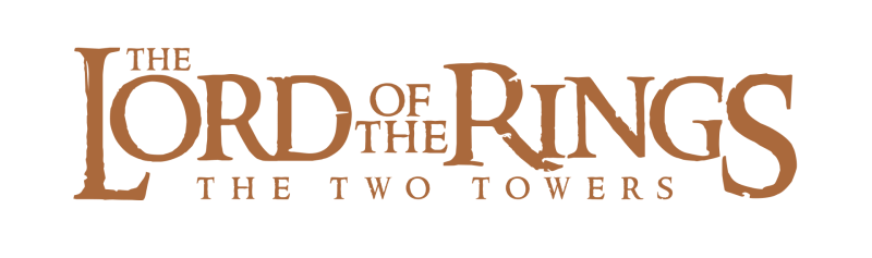 The Lord of the Rings: The Two Towers logo on a transparent background