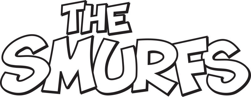The Smurfs logo on a transparent background
